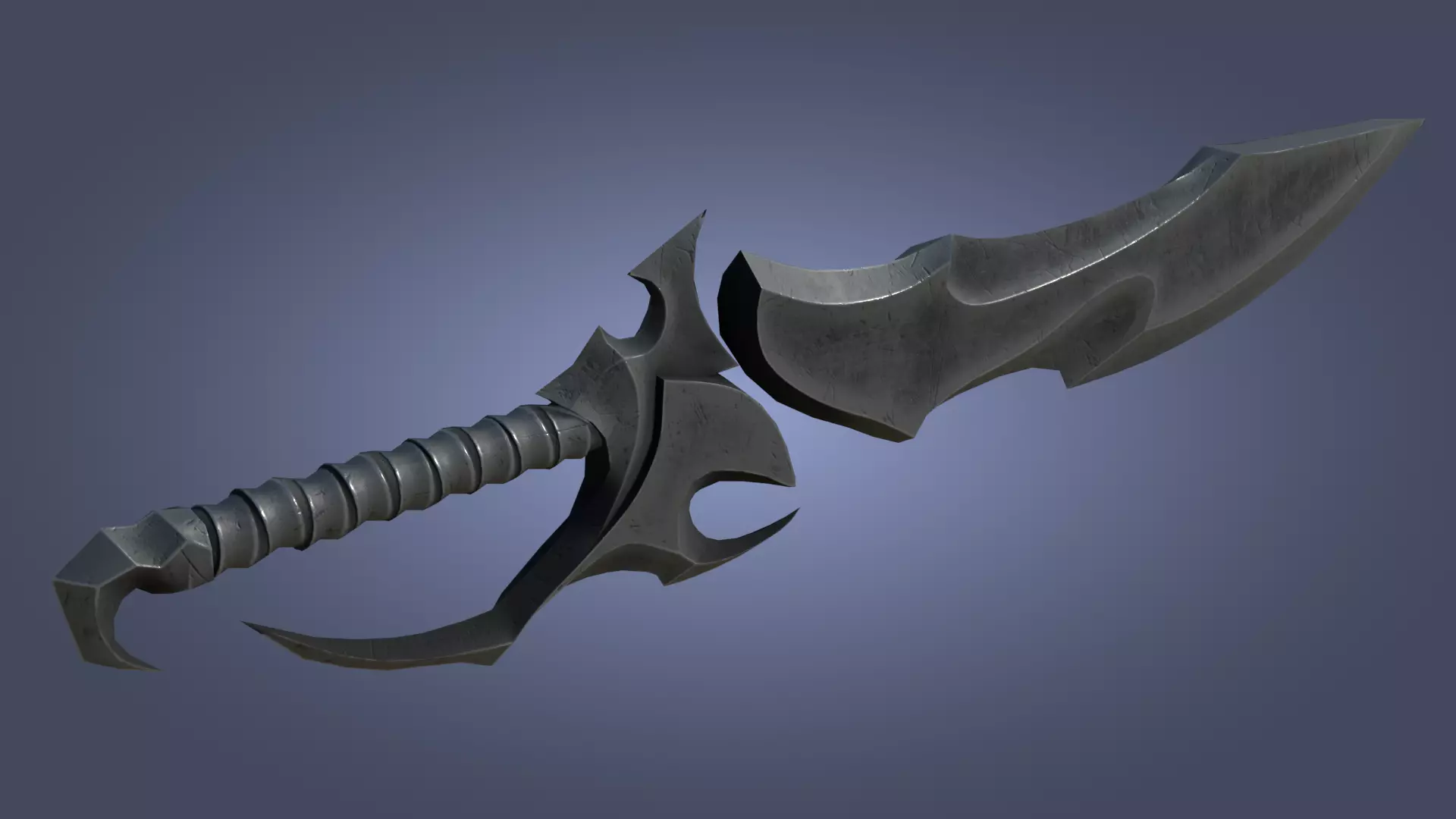 Stylized Fantasy Sword for Games Engine Bladed Melee Weapon Low-poly 3D model_0