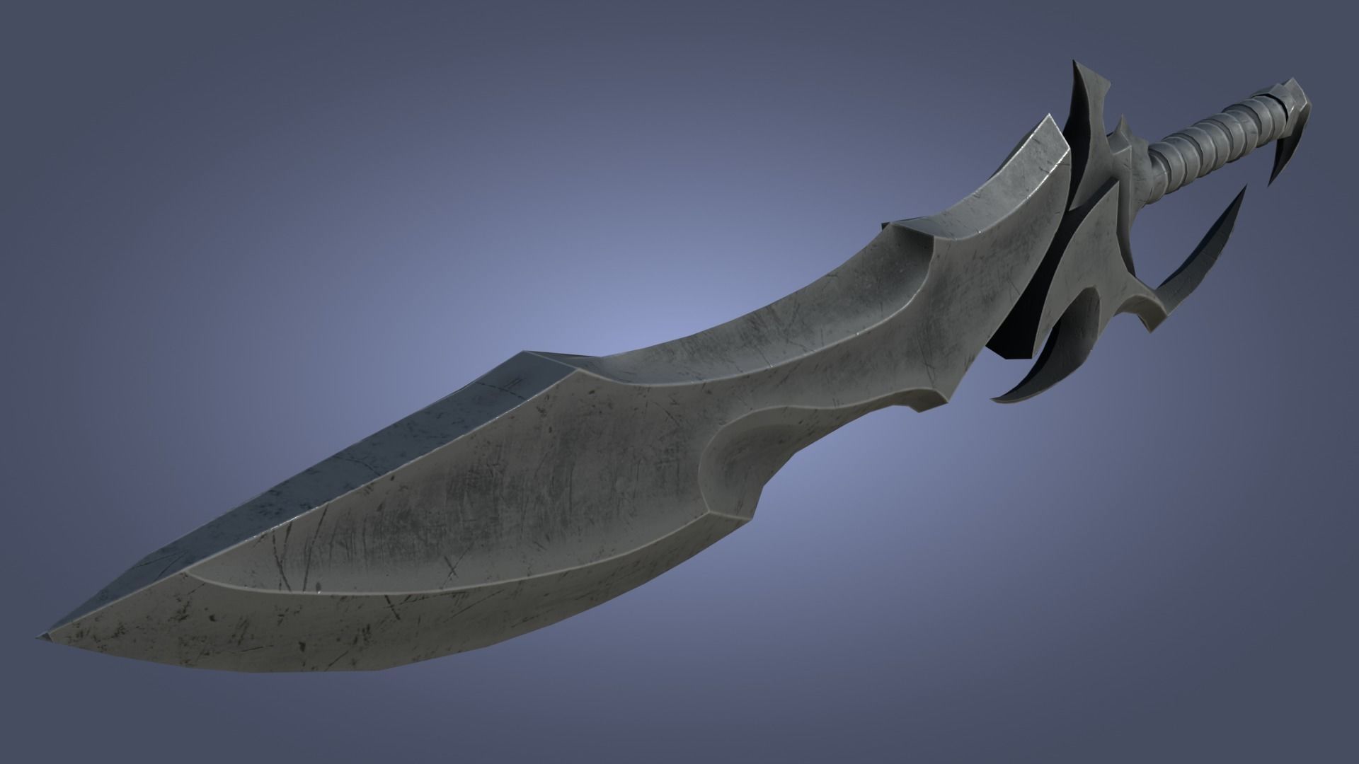 Stylized Fantasy Sword for Games Engine Bladed Melee Weapon Low-poly 3D model_5