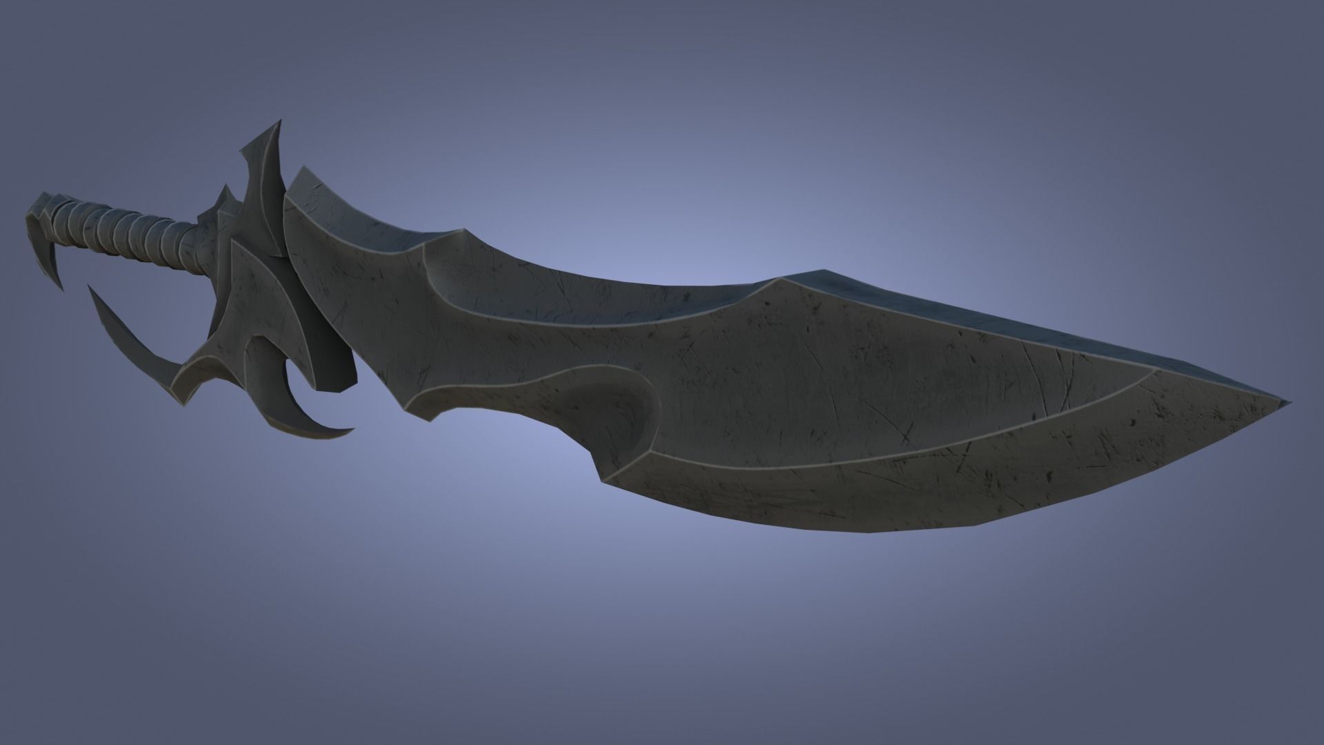 Stylized Fantasy Sword for Games Engine Bladed Melee Weapon Low-poly 3D model_2