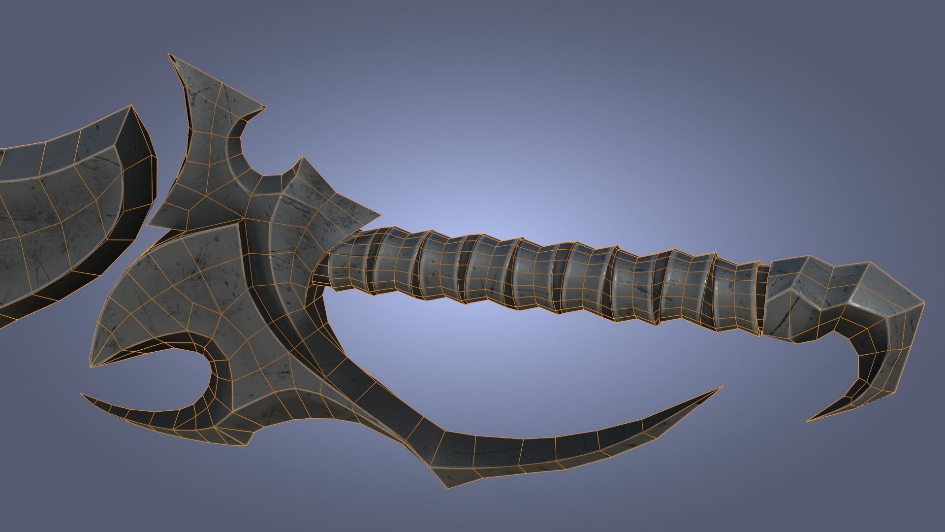 Stylized Fantasy Sword for Games Engine Bladed Melee Weapon Low-poly 3D model_7