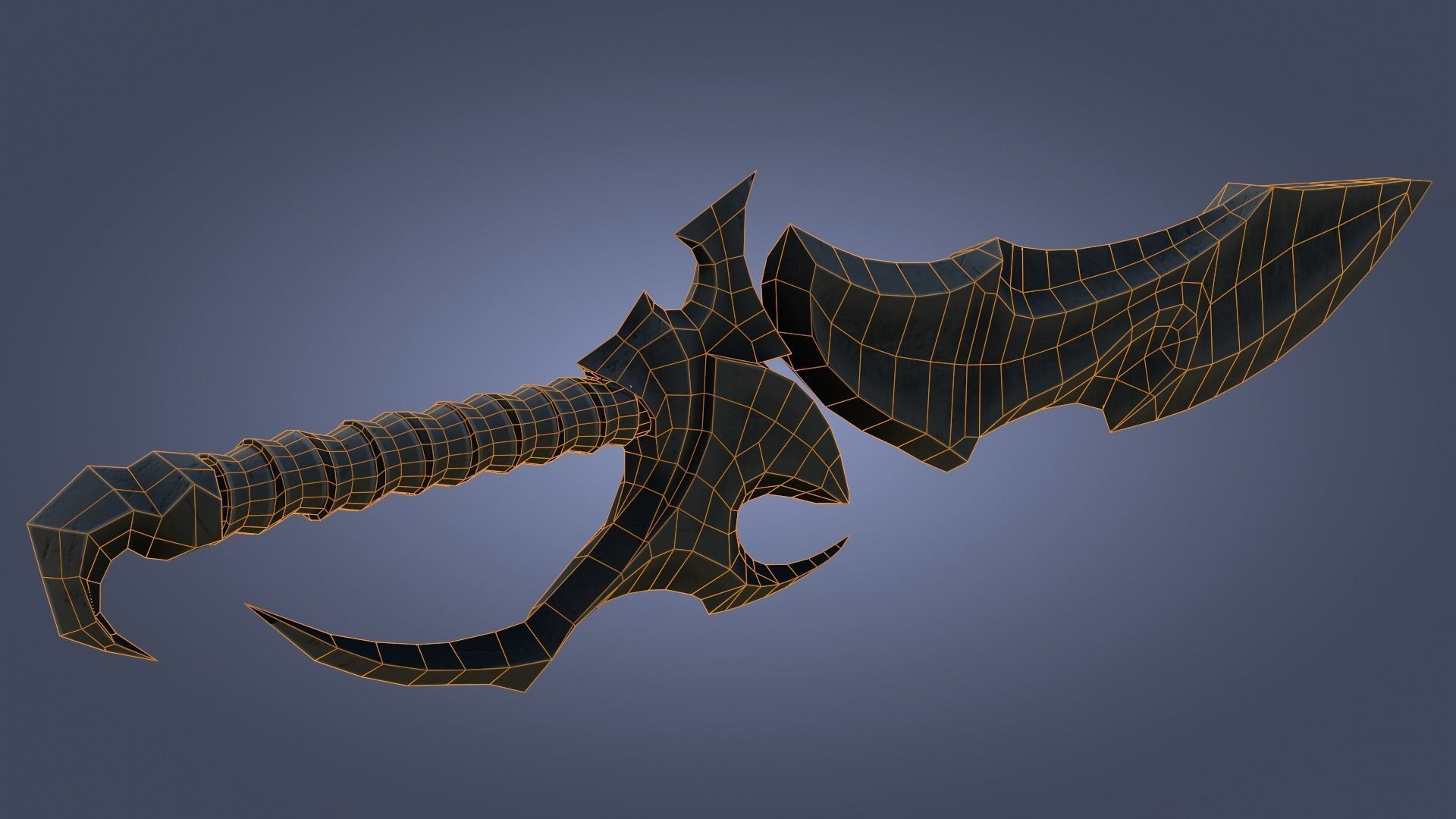 Stylized Fantasy Sword for Games Engine Bladed Melee Weapon Low-poly 3D model_13