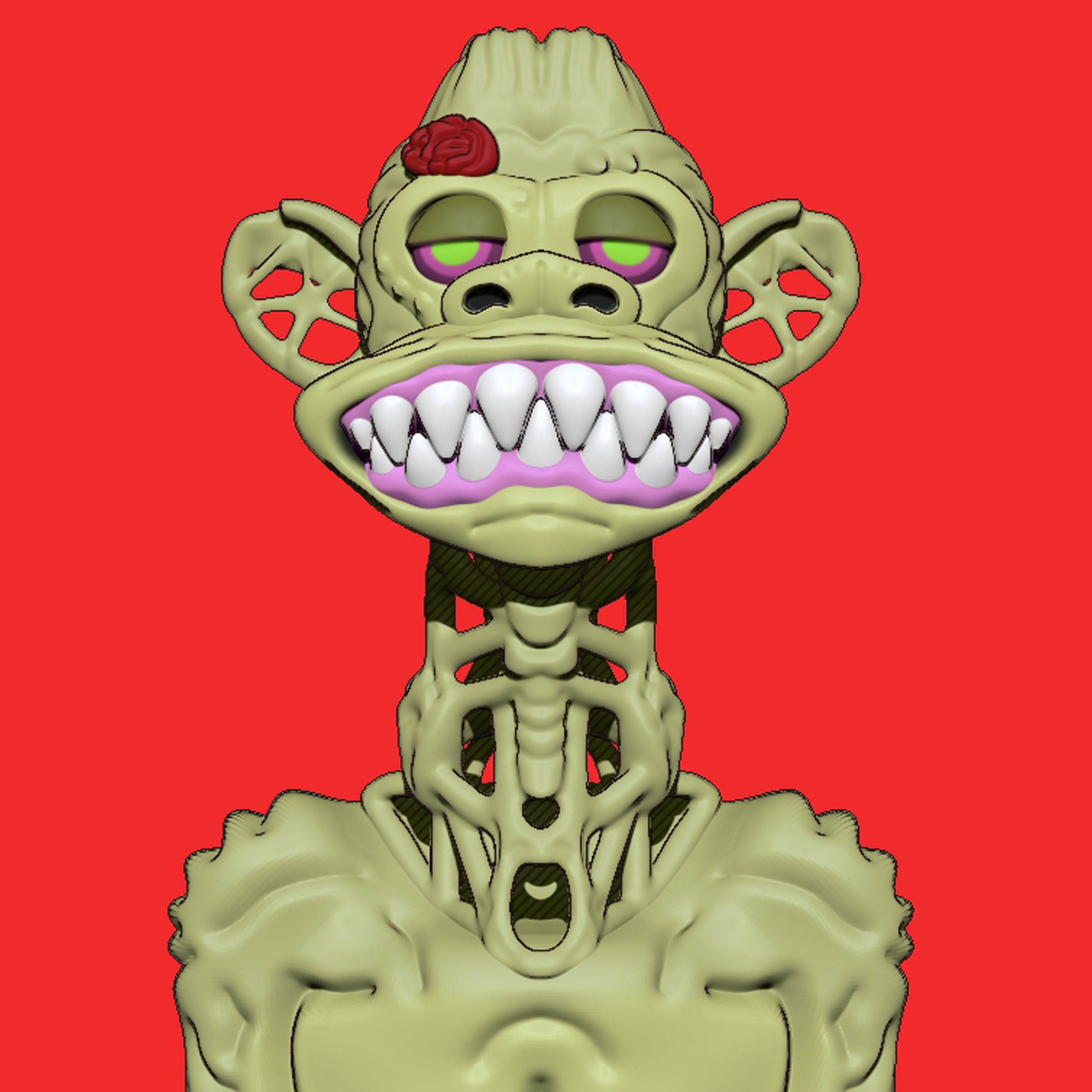 Mutant Ape Bust 3 3D print model_2