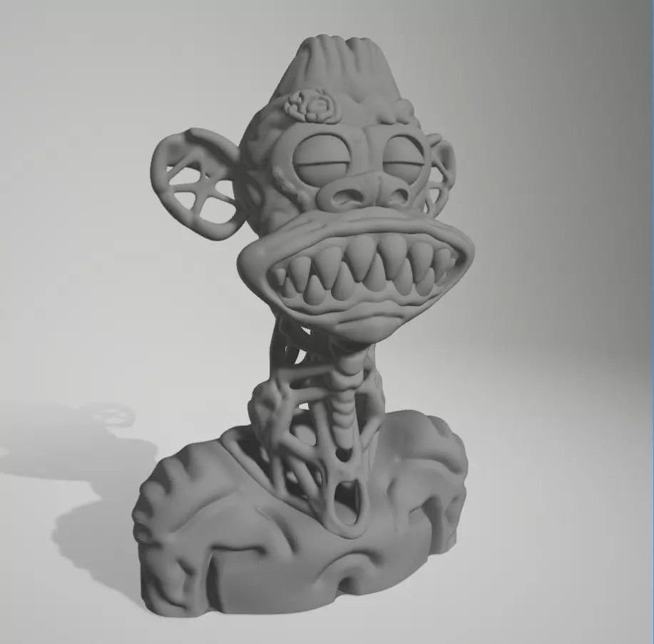 Mutant Ape Bust 3 3D print model_0