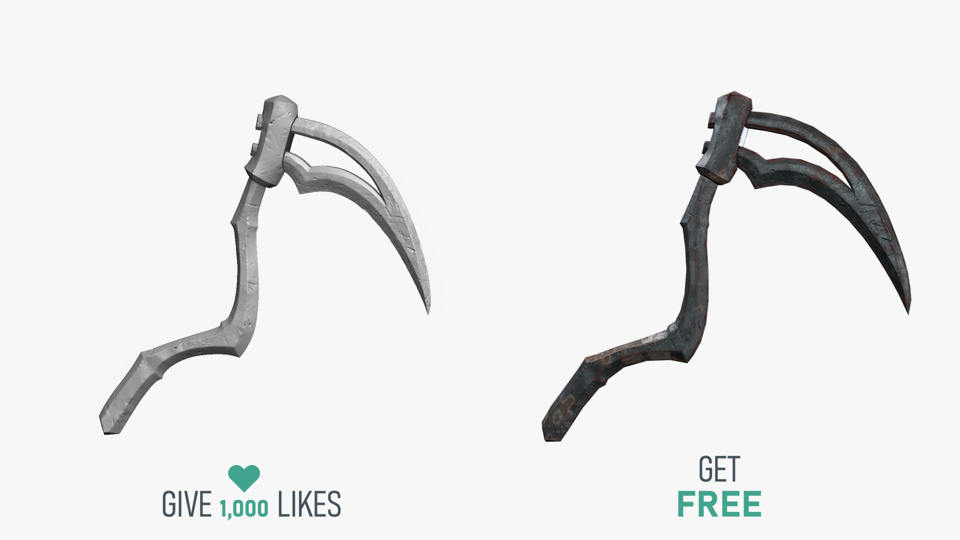 Weapon Scythe Level 2 Free 3D model_2