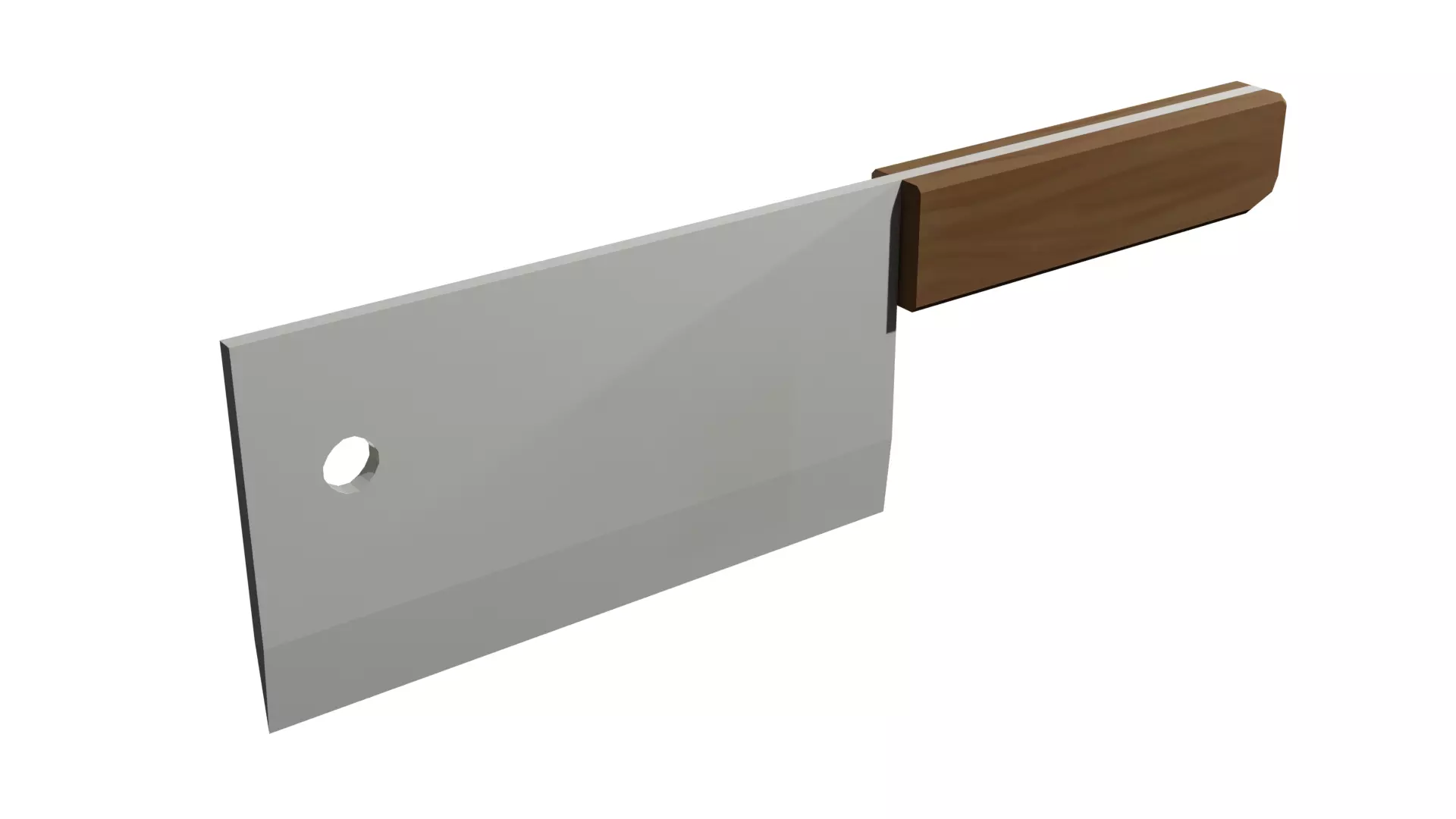 Knife Cleaver Low-Poly 3D model_0