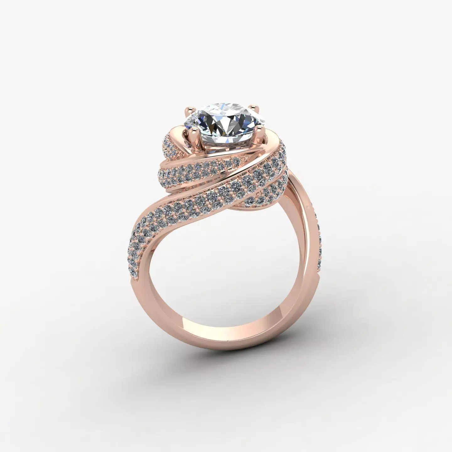 Ring with stones 3D print model_0