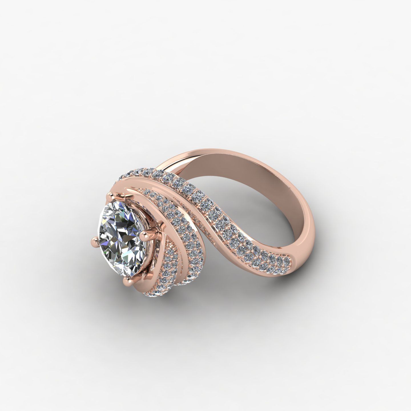 Ring with stones 3D print model_1