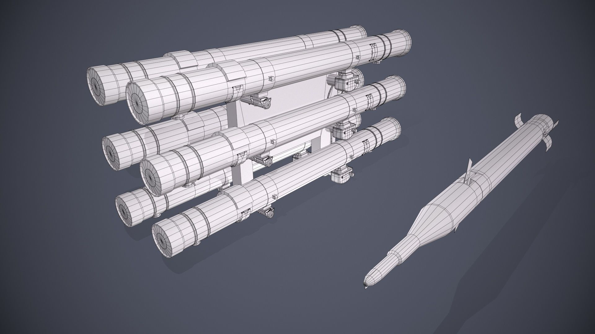 9M120 Ataka Rocket Launcher Low-poly 3D model_12