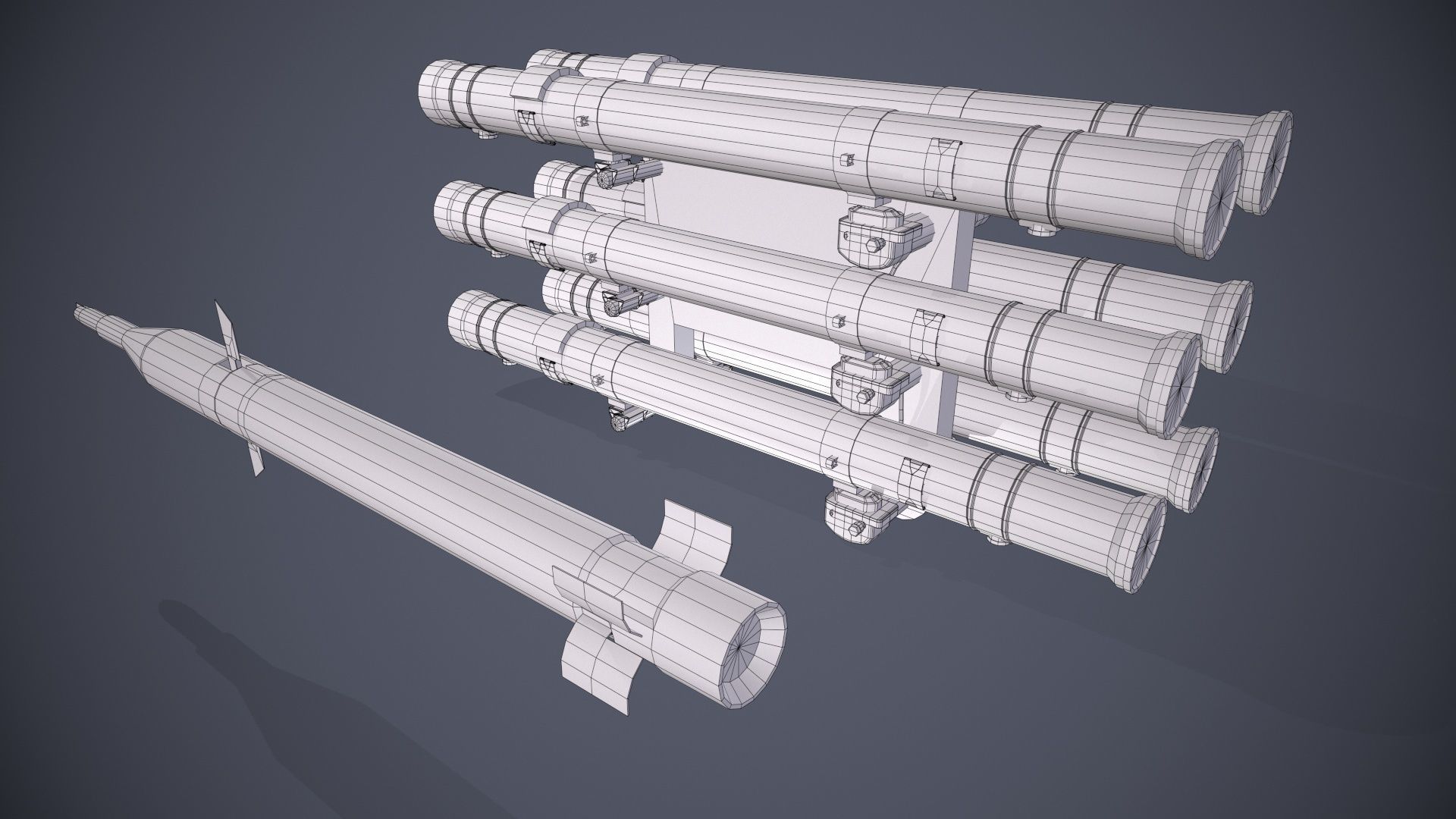 9M120 Ataka Rocket Launcher Low-poly 3D model_13