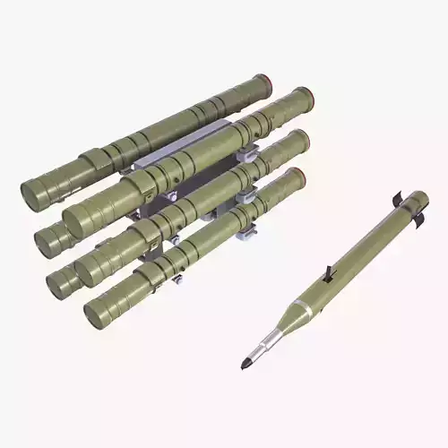 9M120 Ataka Rocket Launcher Low-poly 3D model