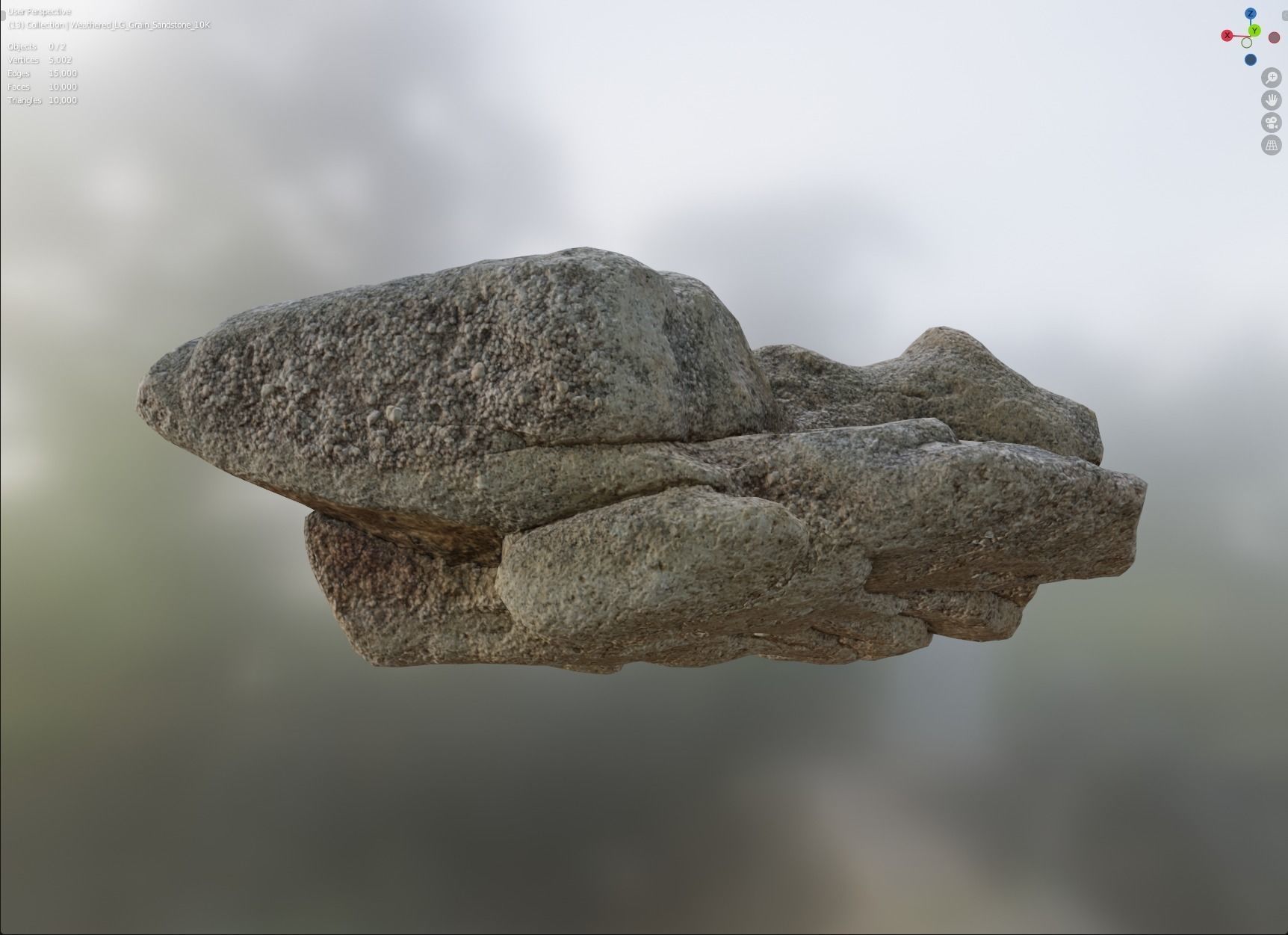 Large Grained Sandstone - 8K Textures - 7 Mesh Resolutions Low-poly 3D model_4