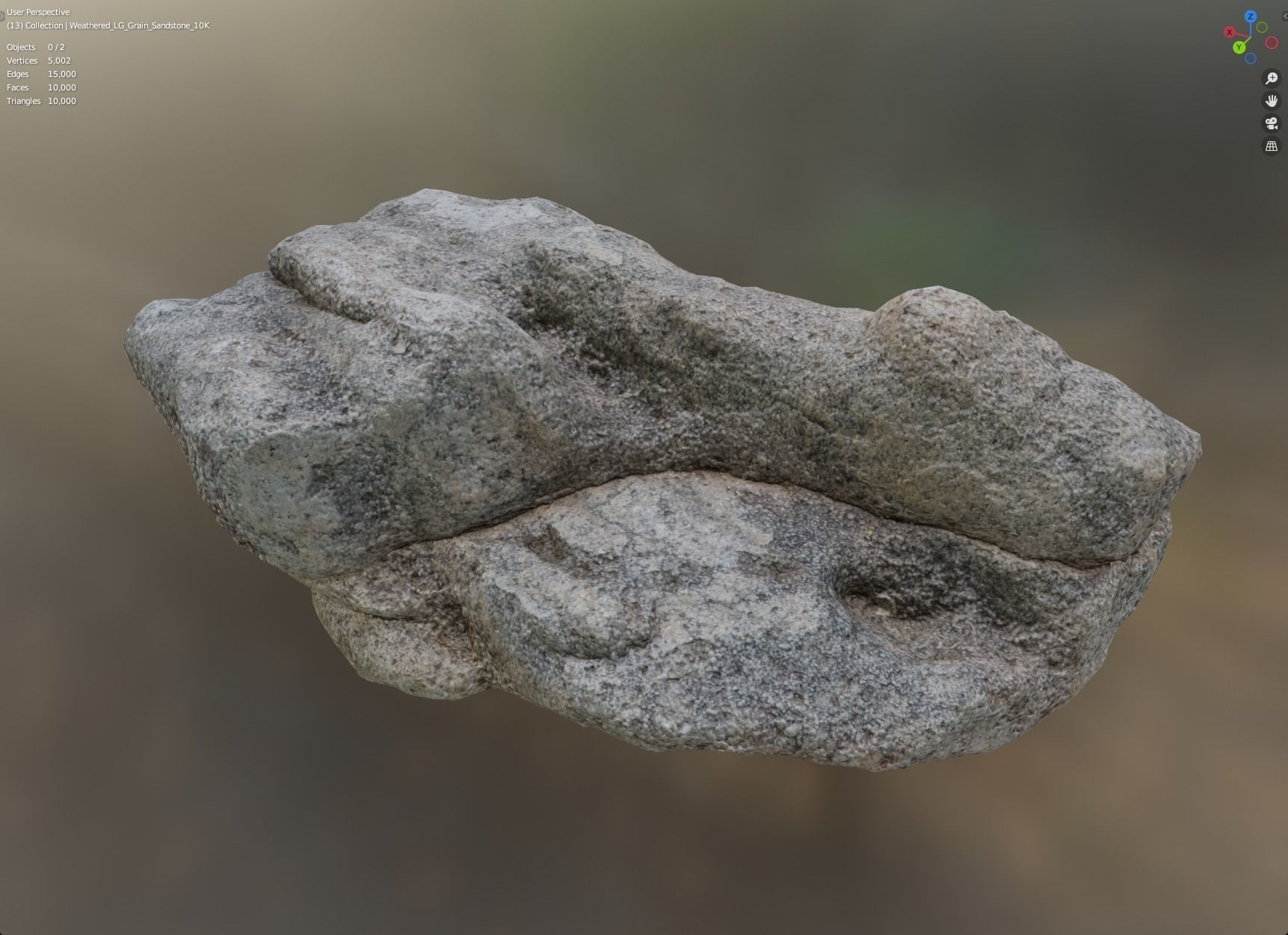Large Grained Sandstone - 8K Textures - 7 Mesh Resolutions Low-poly 3D model_2