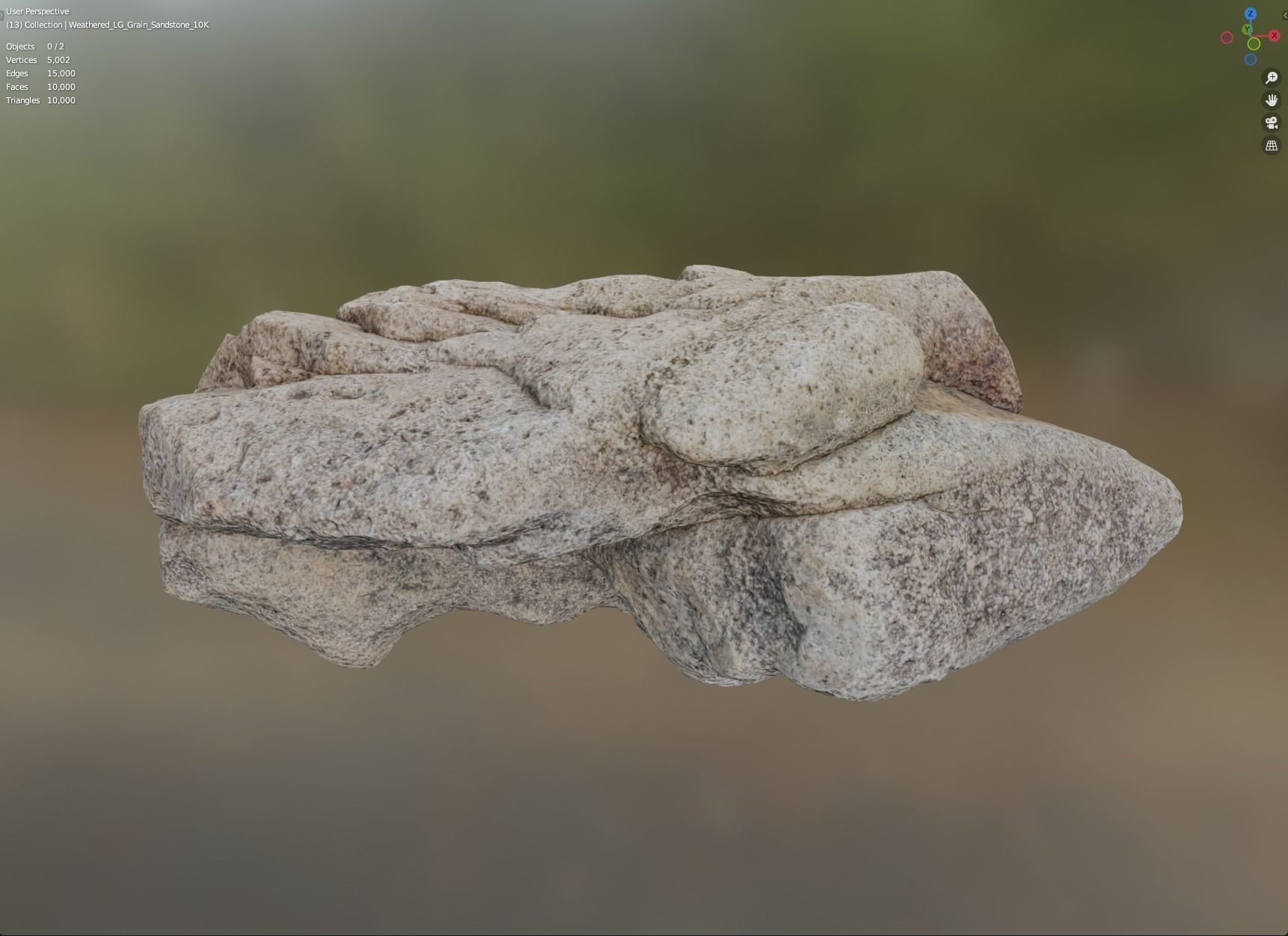 Large Grained Sandstone - 8K Textures - 7 Mesh Resolutions Low-poly 3D model_6