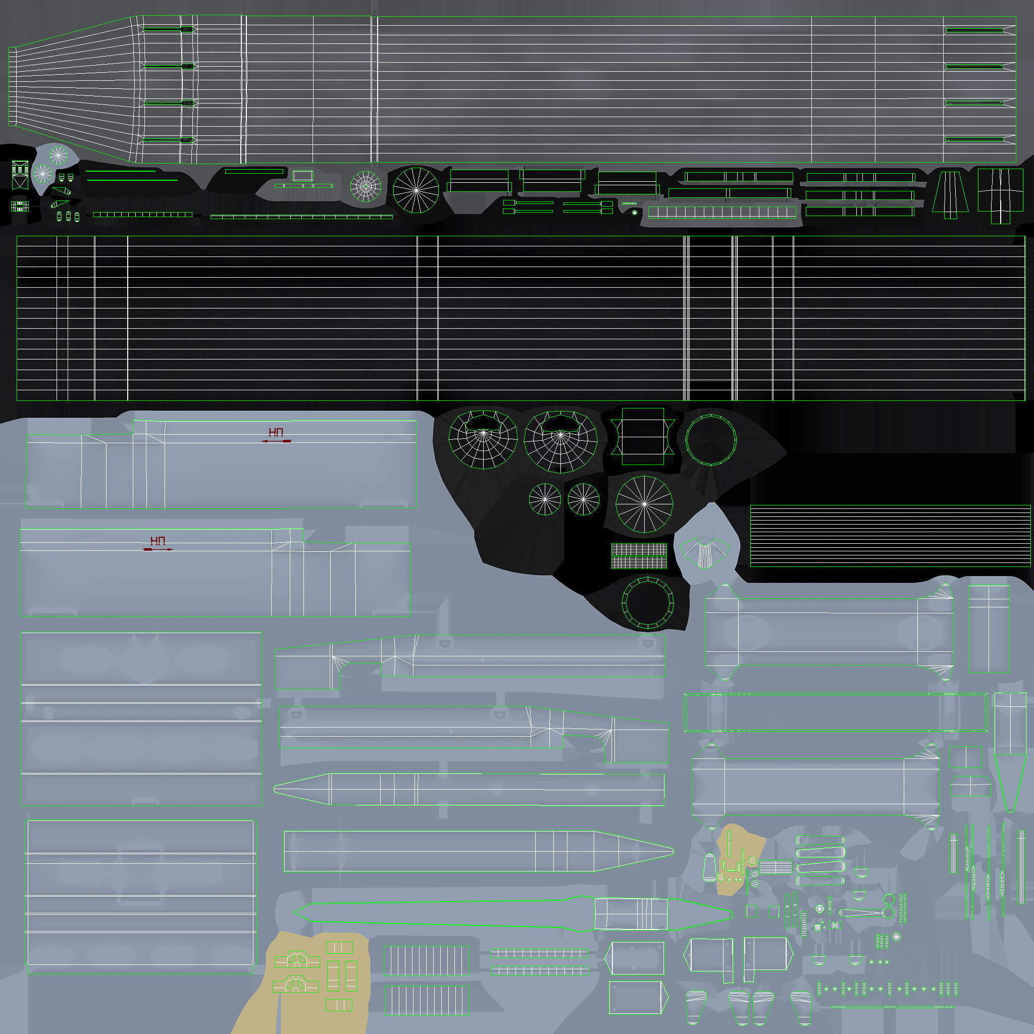 9K121 Scallion Rocket Launcher Low-poly 3D model_17