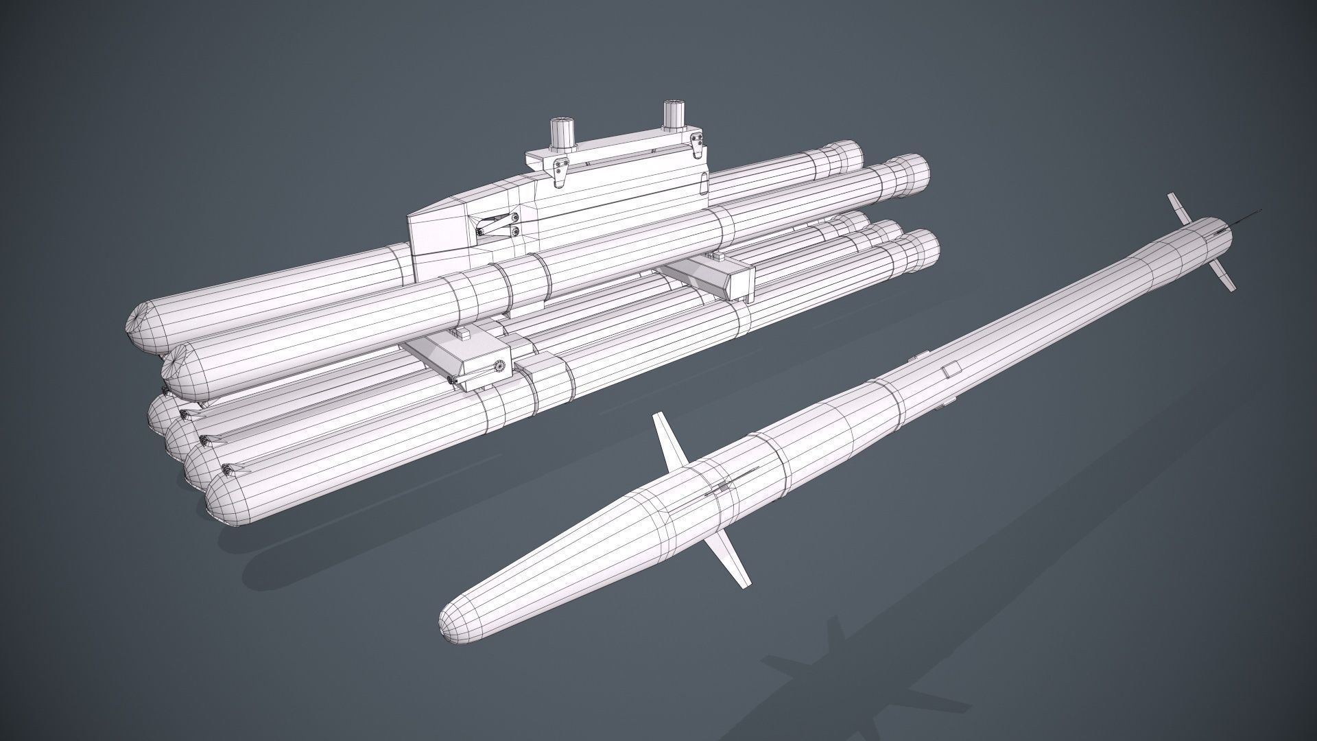 9K121 Scallion Rocket Launcher Low-poly 3D model_12