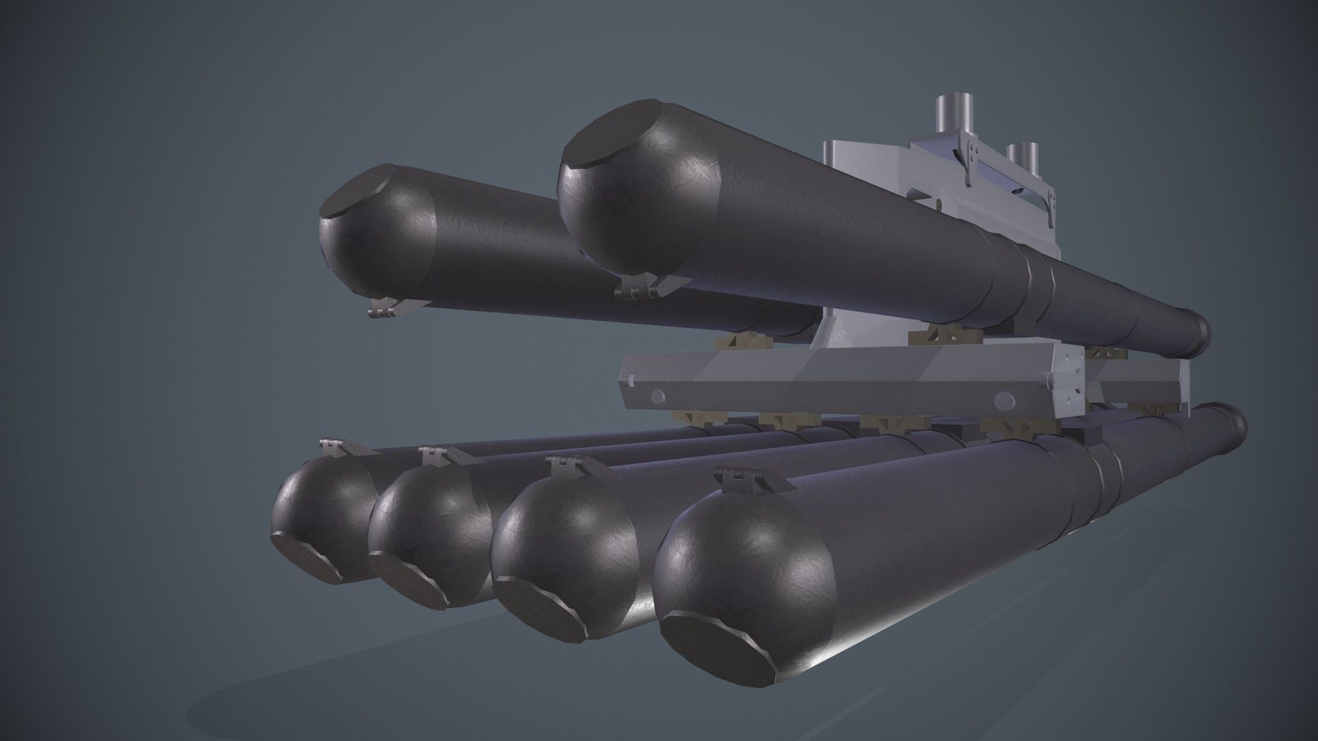9K121 Scallion Rocket Launcher Low-poly 3D model_5