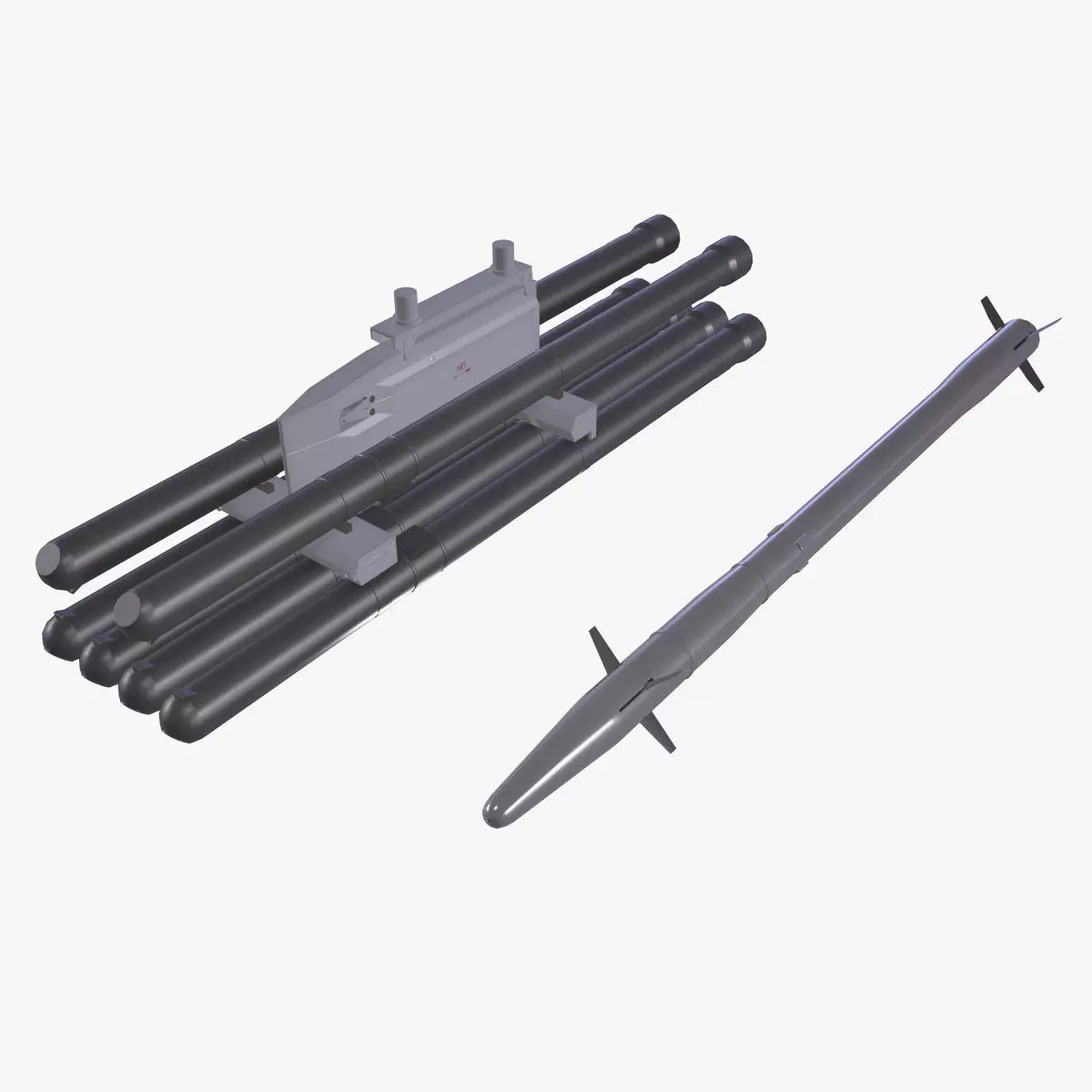 9K121 Scallion Rocket Launcher Low-poly 3D model_0