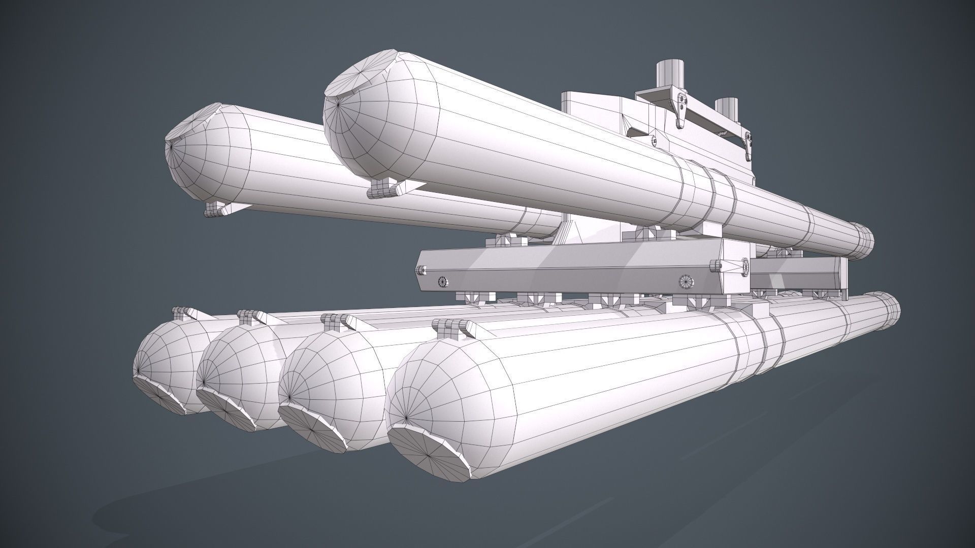 9K121 Scallion Rocket Launcher Low-poly 3D model_15