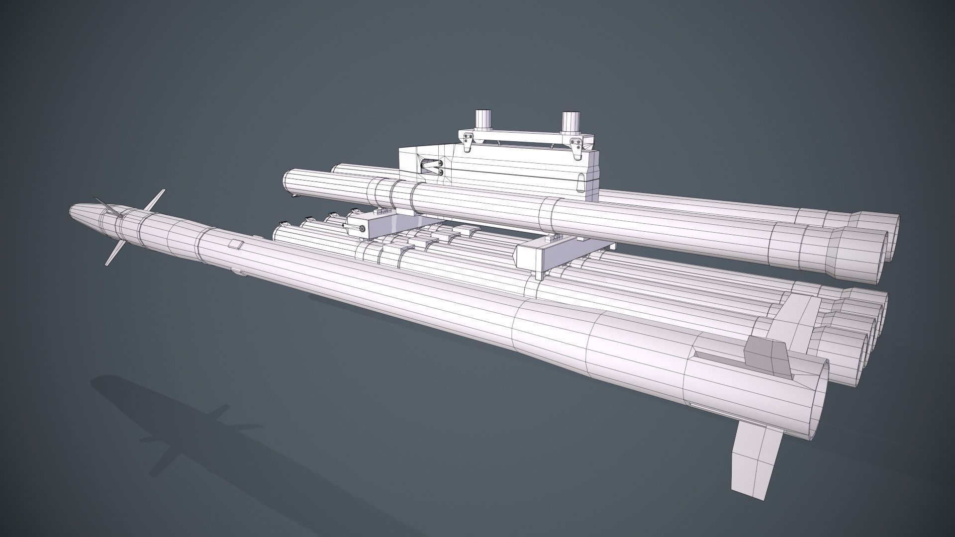 9K121 Scallion Rocket Launcher Low-poly 3D model_13