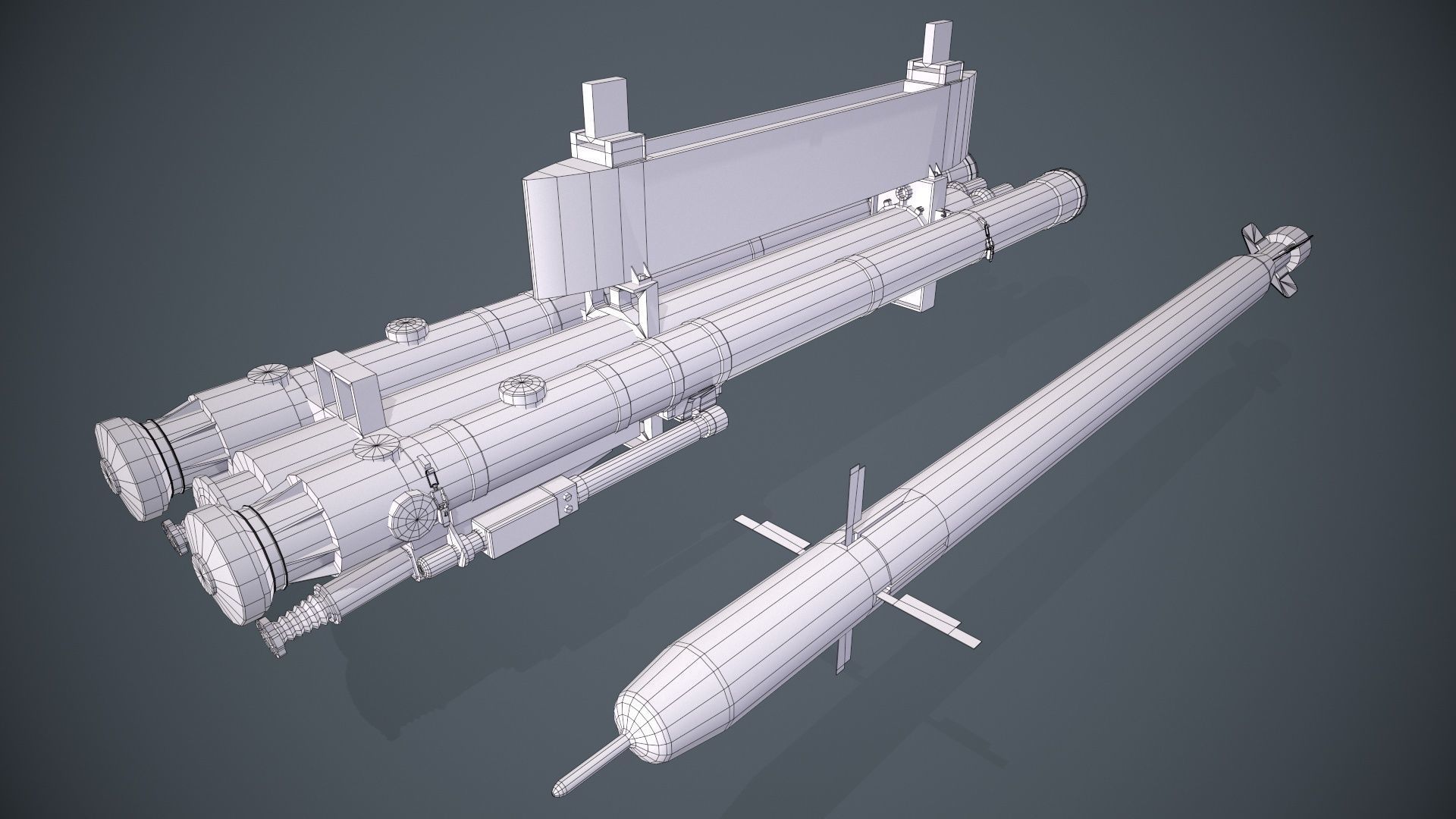 9K38 Igla Rocket Launcher Low-poly 3D model_12