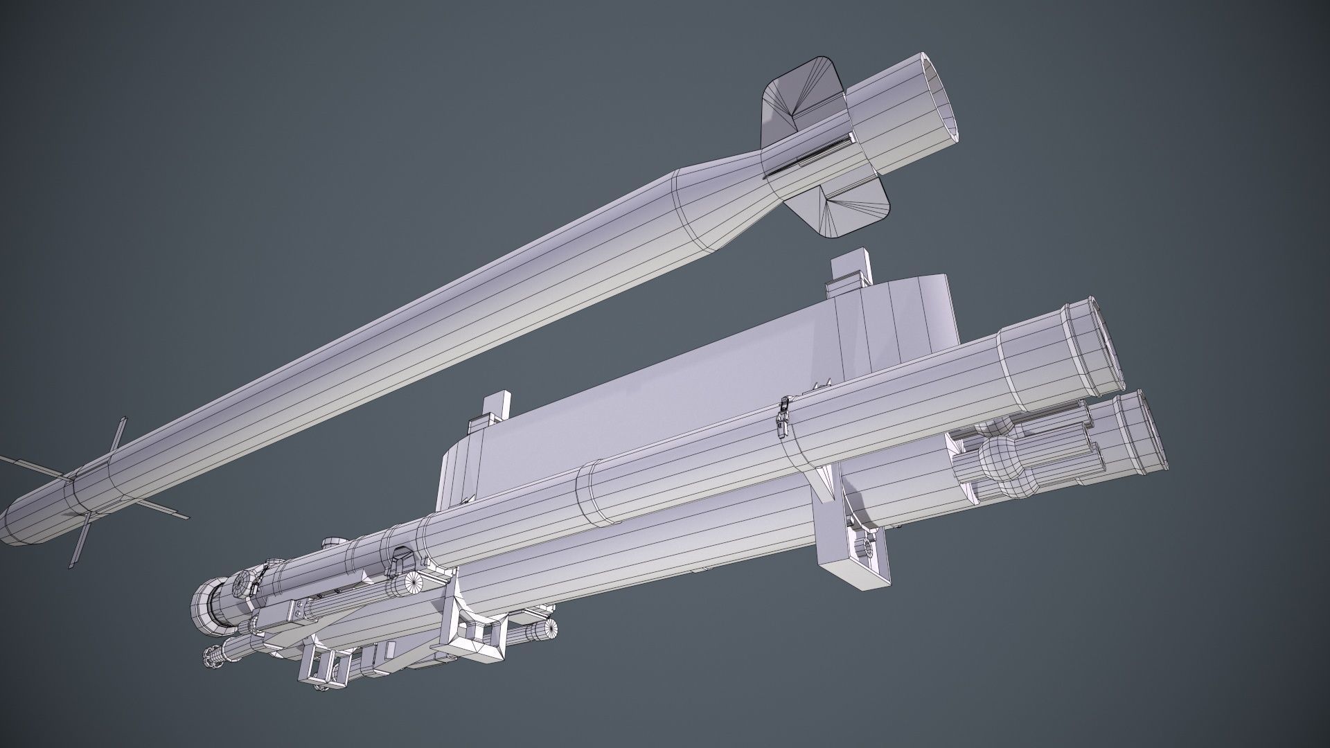 9K38 Igla Rocket Launcher Low-poly 3D model_16