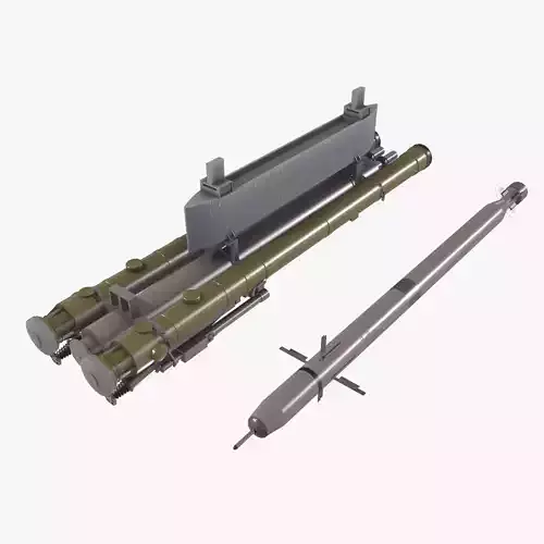 9K38 Igla Rocket Launcher Low-poly 3D model