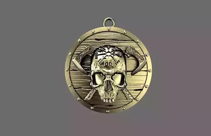 Viking skull pendant