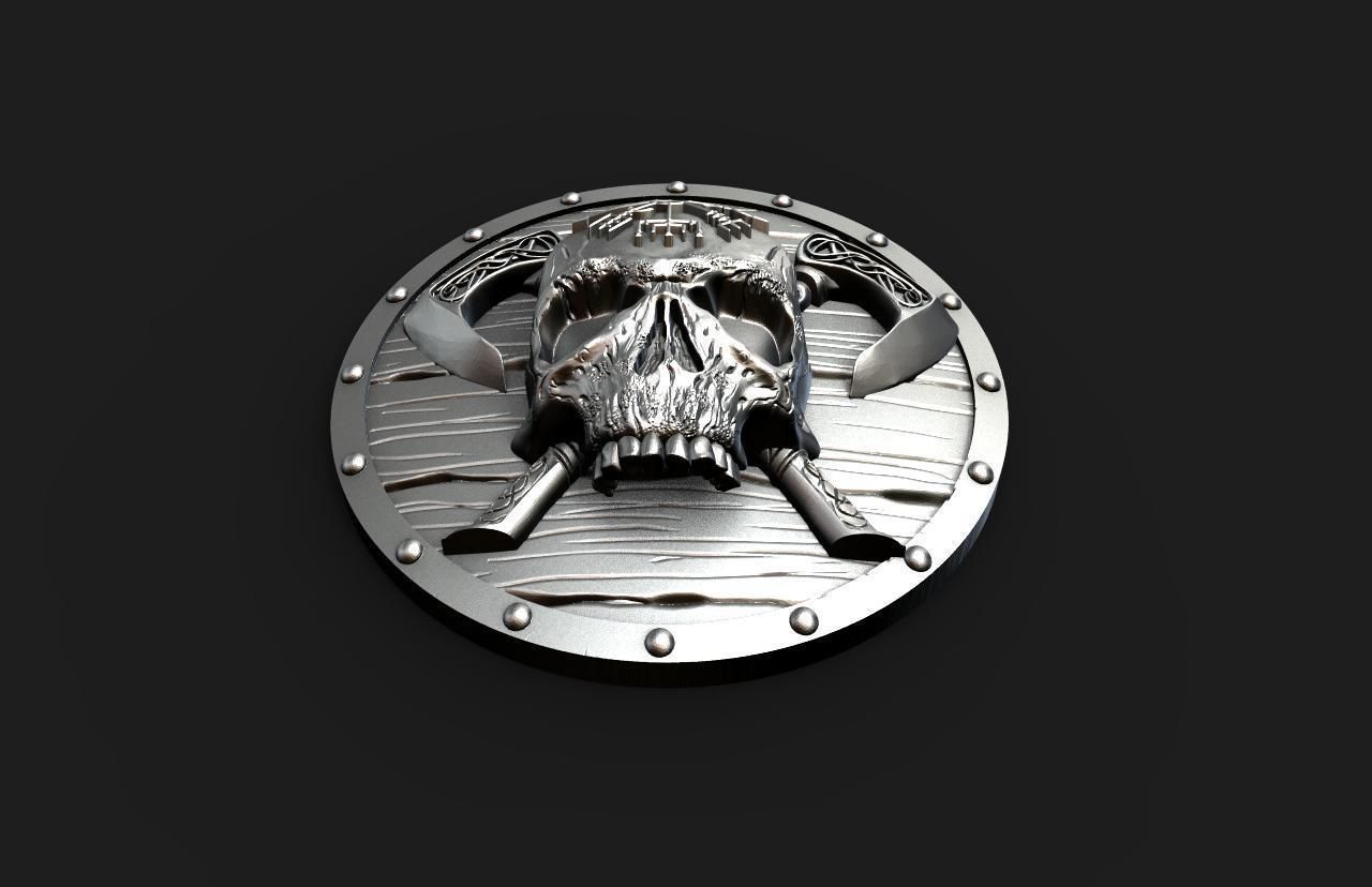 Viking skull pendant 3D print model_7