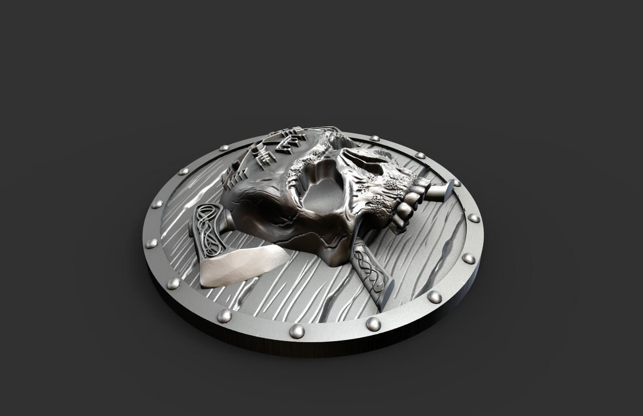 Viking skull pendant 3D print model_6