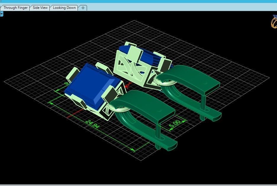 stylish earrings with stone 3D print model_8