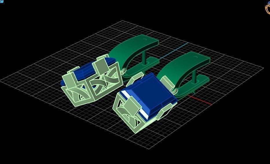 stylish earrings with stone 3D print model_10