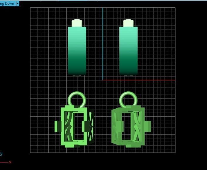 stylish earrings with stone 3D print model_13