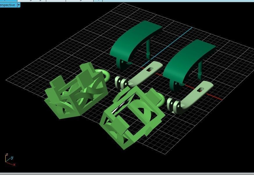 stylish earrings with stone 3D print model_14