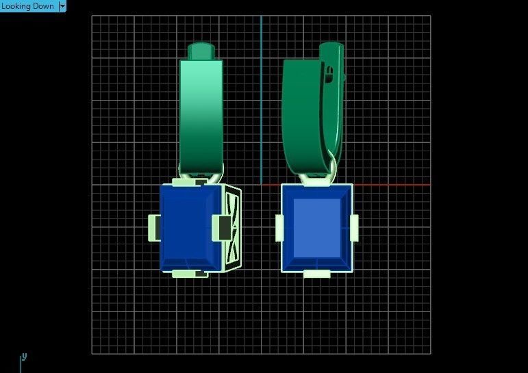 stylish earrings with stone 3D print model_12