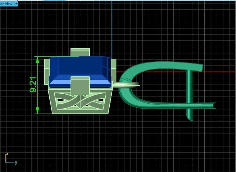 stylish earrings with stone 3D print model_6