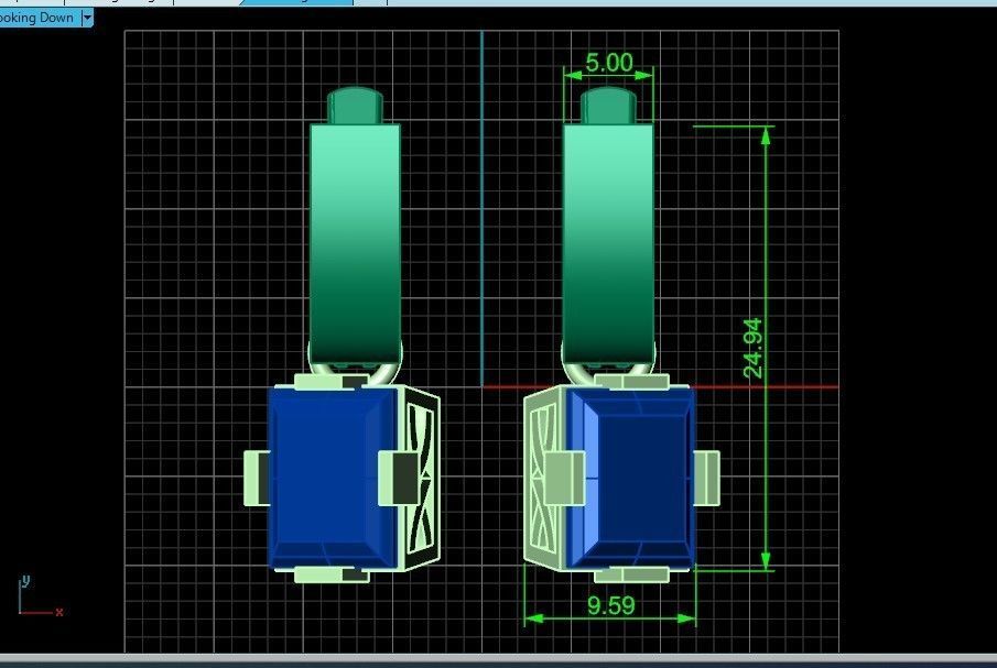 stylish earrings with stone 3D print model_5