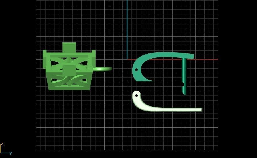 stylish earrings with stone 3D print model_15