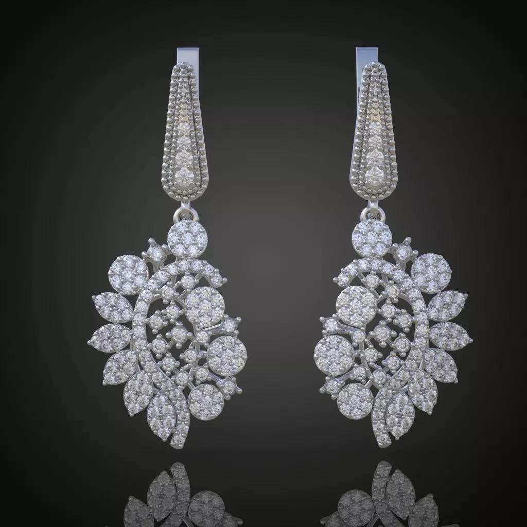 Earring 3D model 3D printable model 0055-10 Free 3D print model