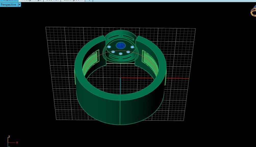 man ring with diamonds 3D print model_33
