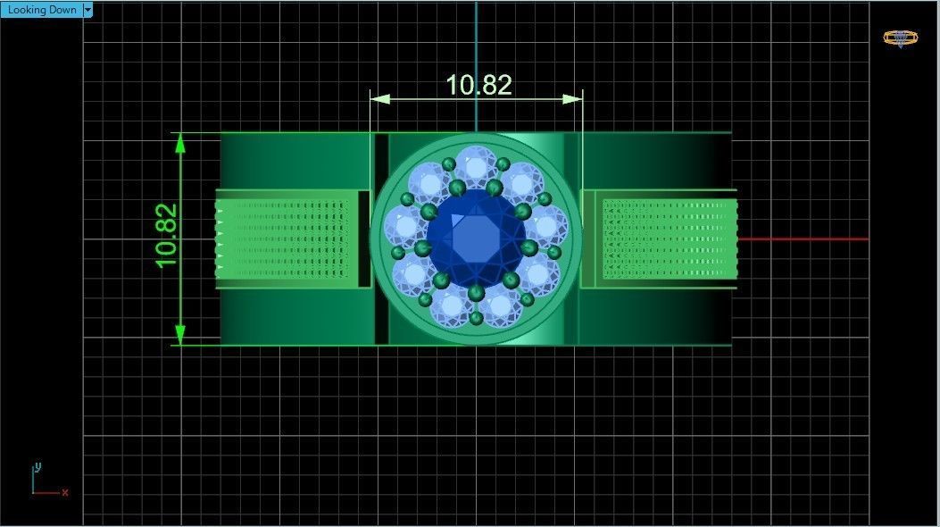 man ring with diamonds 3D print model_29