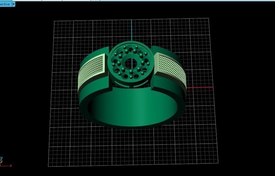 man ring with diamonds 3D print model_34