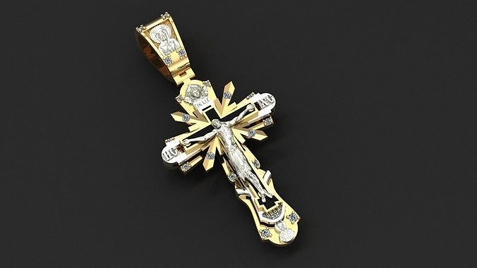 Cross with saints 3D print model