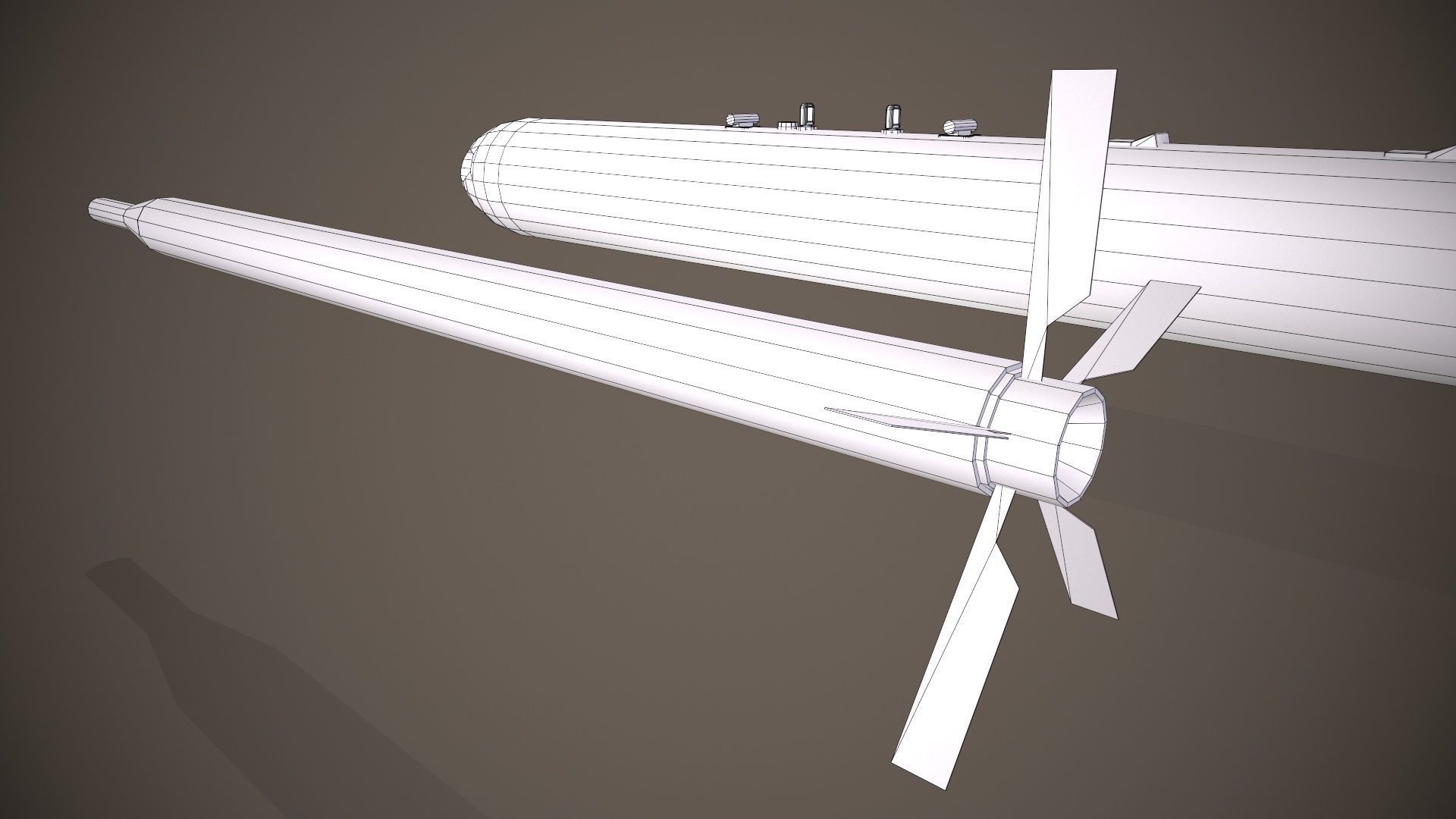 B-13 Rocket Pod Low-poly 3D model_11