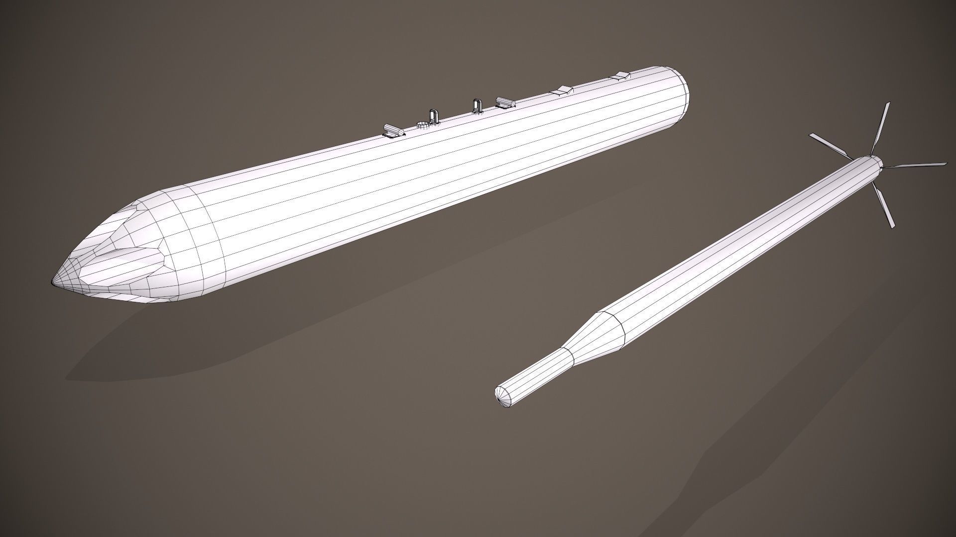 B-13 Rocket Pod Low-poly 3D model_10