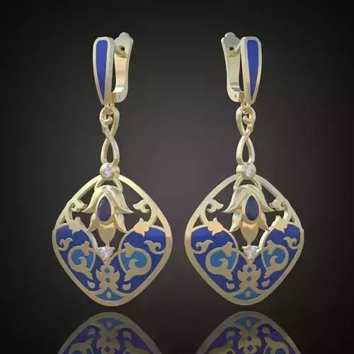 Earring 3D model 3D printable model 0056-10