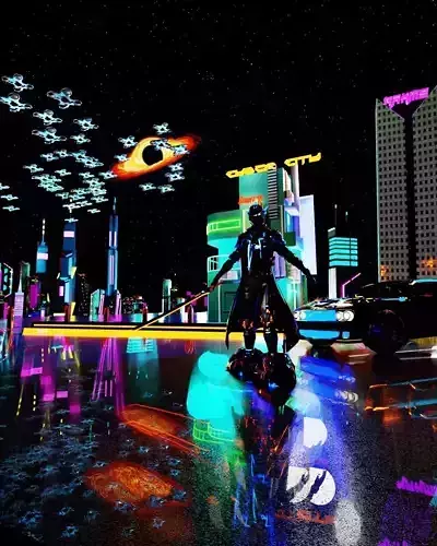 Cyber scene with cyborg project 97