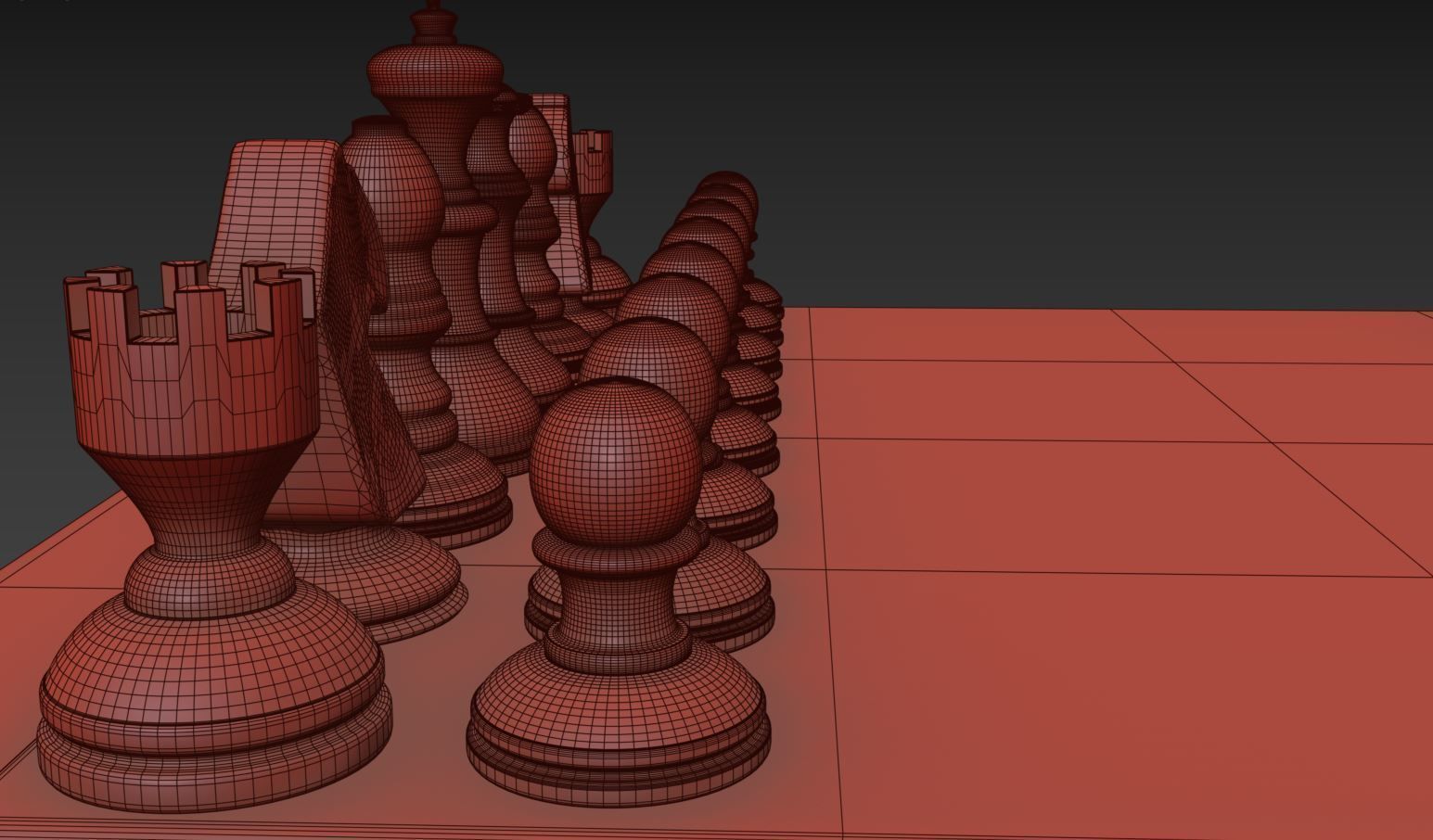 Chess Set board Low-poly 3D model_6