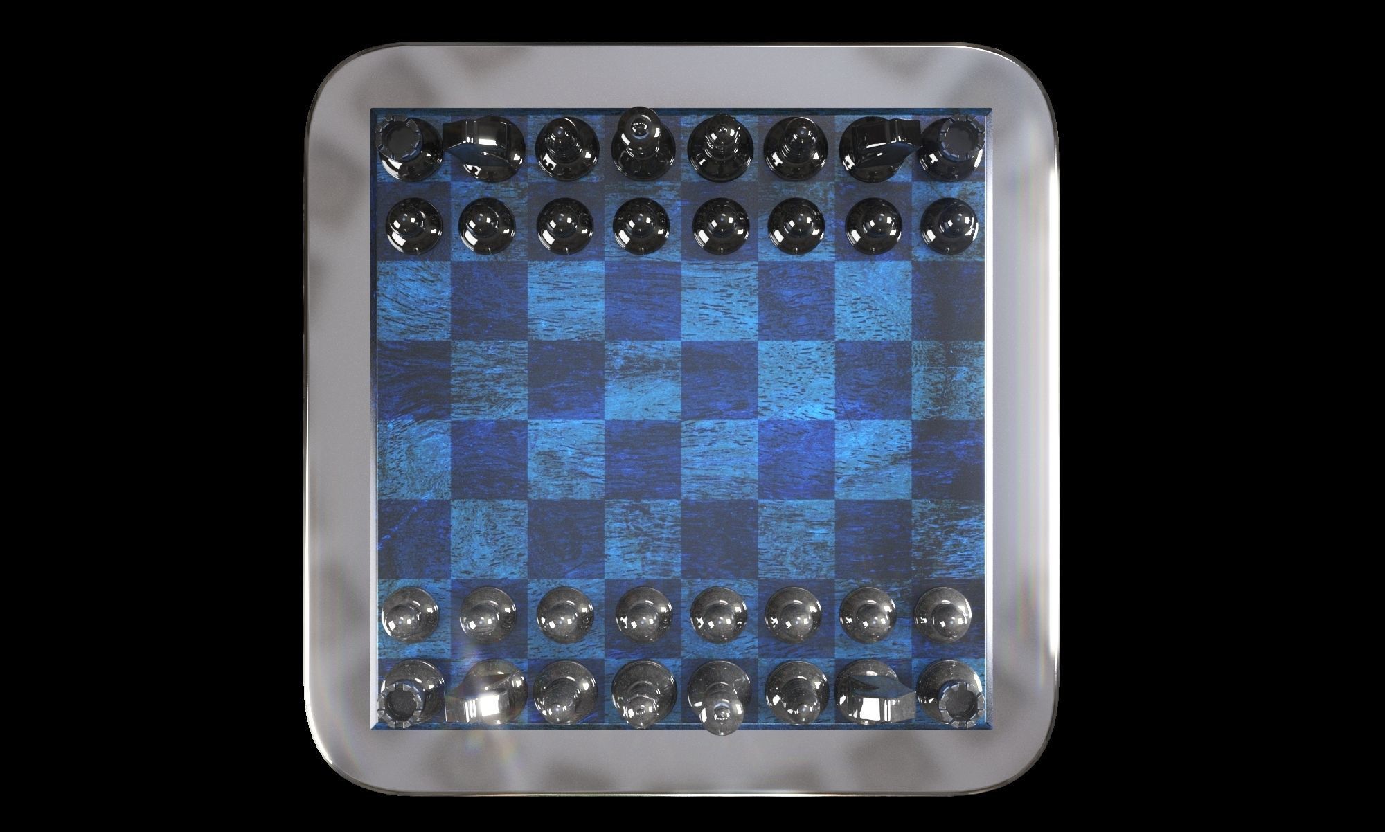 Chess Set board Low-poly 3D model_4