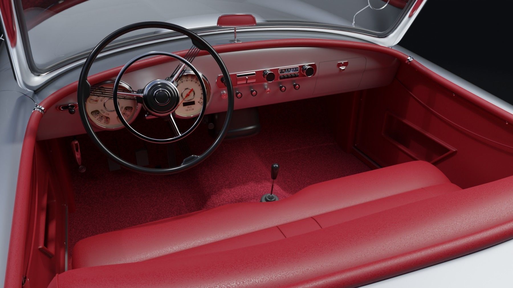 Nash Healey 1952-1953 vintage car Blender  3D model_3