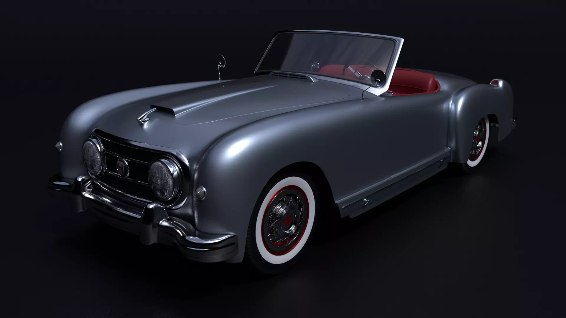 Nash Healey 1952-1953 vintage car Blender  3D model_0
